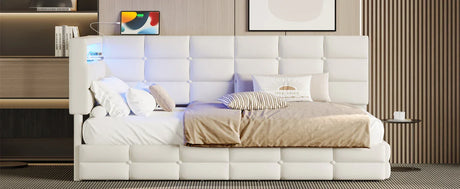 Upholstered Twin Daybed With Storage Drawers And Charging Station - Omega Lifestyles