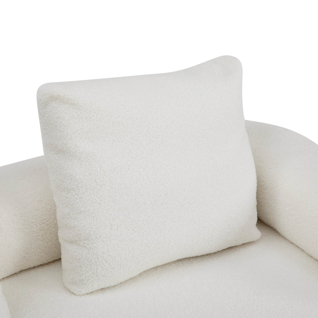 Modern 3-Seater Beige Boucle Upholstered Sofa With Pillows - Omega Lifestyles