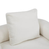 Modern 3-Seater Beige Boucle Upholstered Sofa With Pillows - Omega Lifestyles