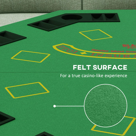 Foldable 8-Player Felt Fold-Up Poker Table - Omega Lifestyles