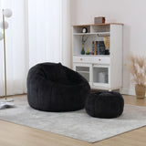 Chenille Memory Foam Lazy Sofa With Ottoman - Omega Lifestyles