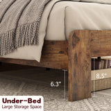 Full Wood Platform Bed Frame With Storage USB - Omega Lifestyles