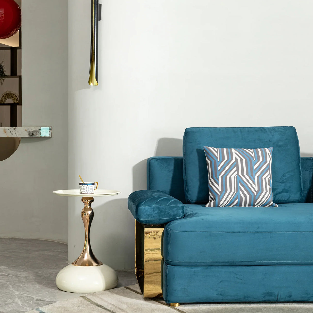 Modern Round Milk White Carbon Steel Side Table - Omega Lifestyles