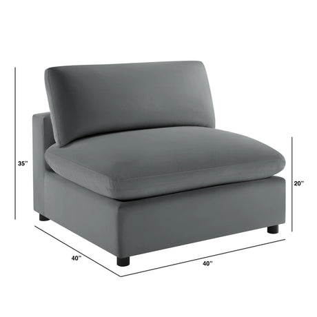 Plush Modern Armless Slipper Chair With Solid Wood Legs - Omega Lifestyles