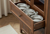 Walnut Retro Dome Storage Cabinet With Adjustable Shelves - Omega Lifestyles