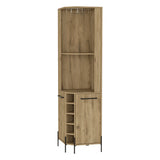 Beige Particle Board Corner Bar Cabinet With Wine Rack - Omega Lifestyles