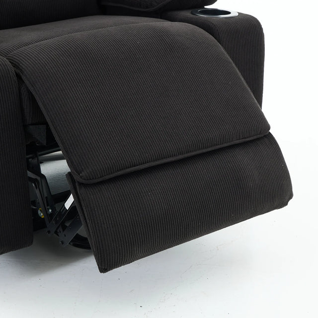 Medium-Firm Corduroy Remote-Controlled Heating Massage Recliner - Omega Lifestyles