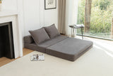 Foldable Corduroy 2-Seat Sofa Bed With Lumbar Pillow - Omega Lifestyles