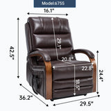 Power Lift Recliner Chair Faux Leather Massage Heat - Omega Lifestyles