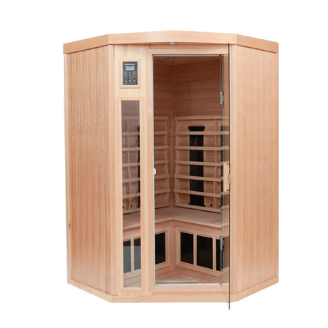 Far Infrared Indoor Solid Wood Pentagonal Sauna Room - Omega Lifestyles