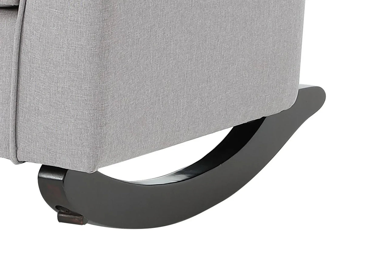 Light Gray Linen Wooden Frame Rocking Chair - Omega Lifestyles