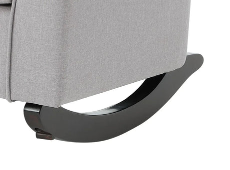 Light Gray Linen Wooden Frame Rocking Chair - Omega Lifestyles