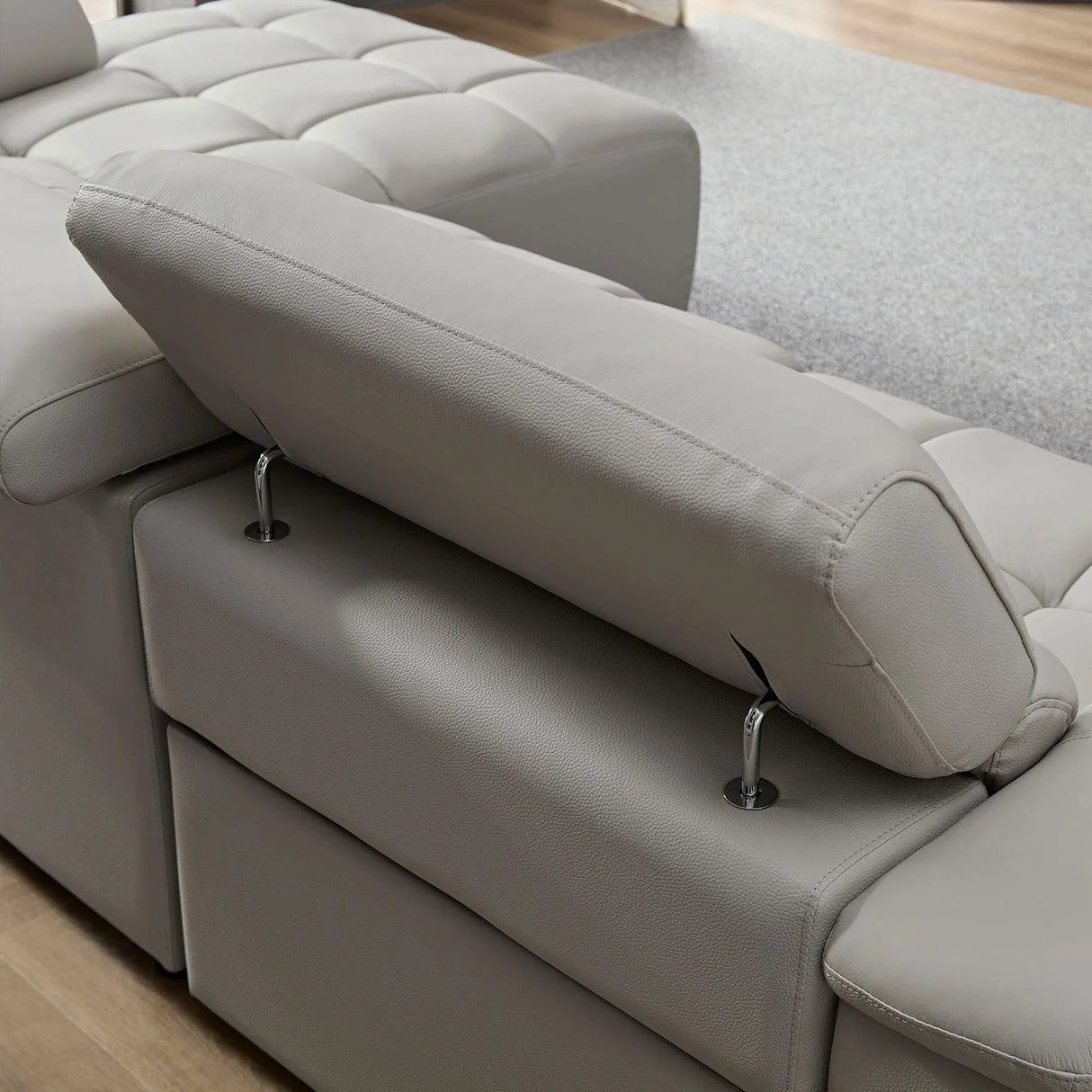 Electric Genuine Leather Reclining R Chaise Sofa With USB Port - Omega Lifestyles