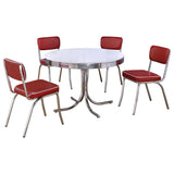 White Metal Round Dining Table And Chair Set - Omega Lifestyles