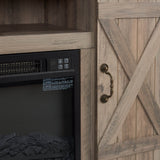 Farmhouse Gray Wash MDF Media TV Stand Fireplace - Sleep Galleria