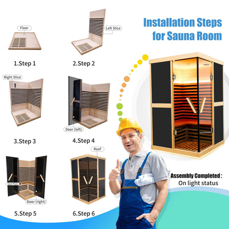 Double Person V-Shaped Far Infrared Sauna Room - Omega Lifestyles