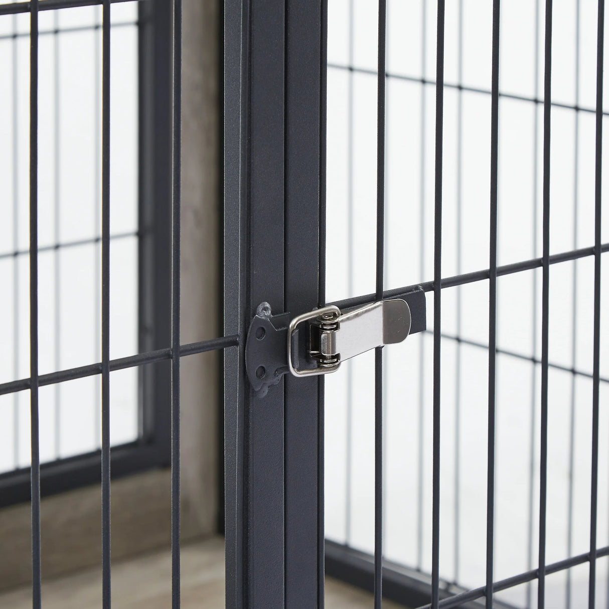 Furniture Style Grey Dog Crate With Rolling Wheels - Omega Lifestyles