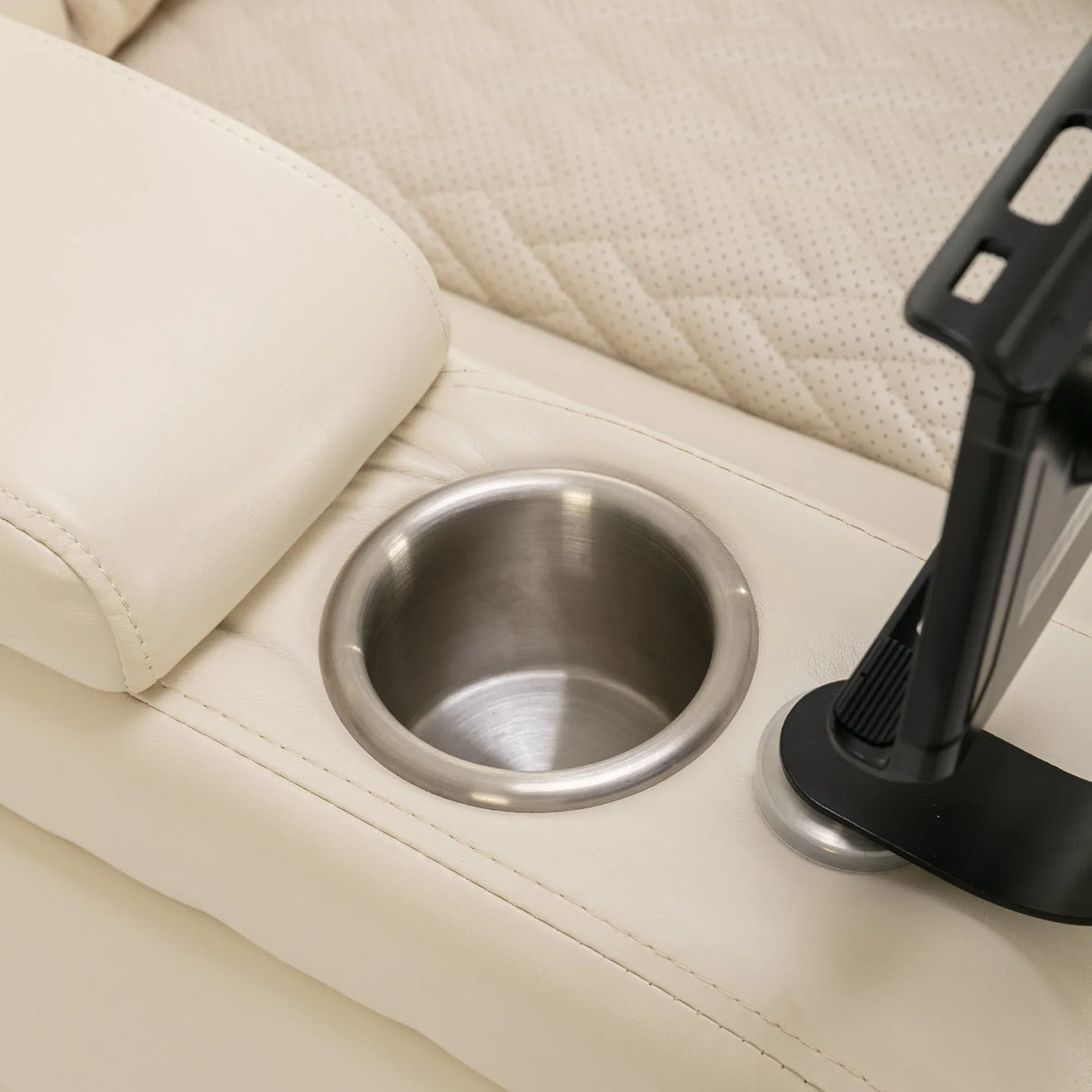 Power PU Leather Recliner Chair With Tray Table USB Port - Omega Lifestyles