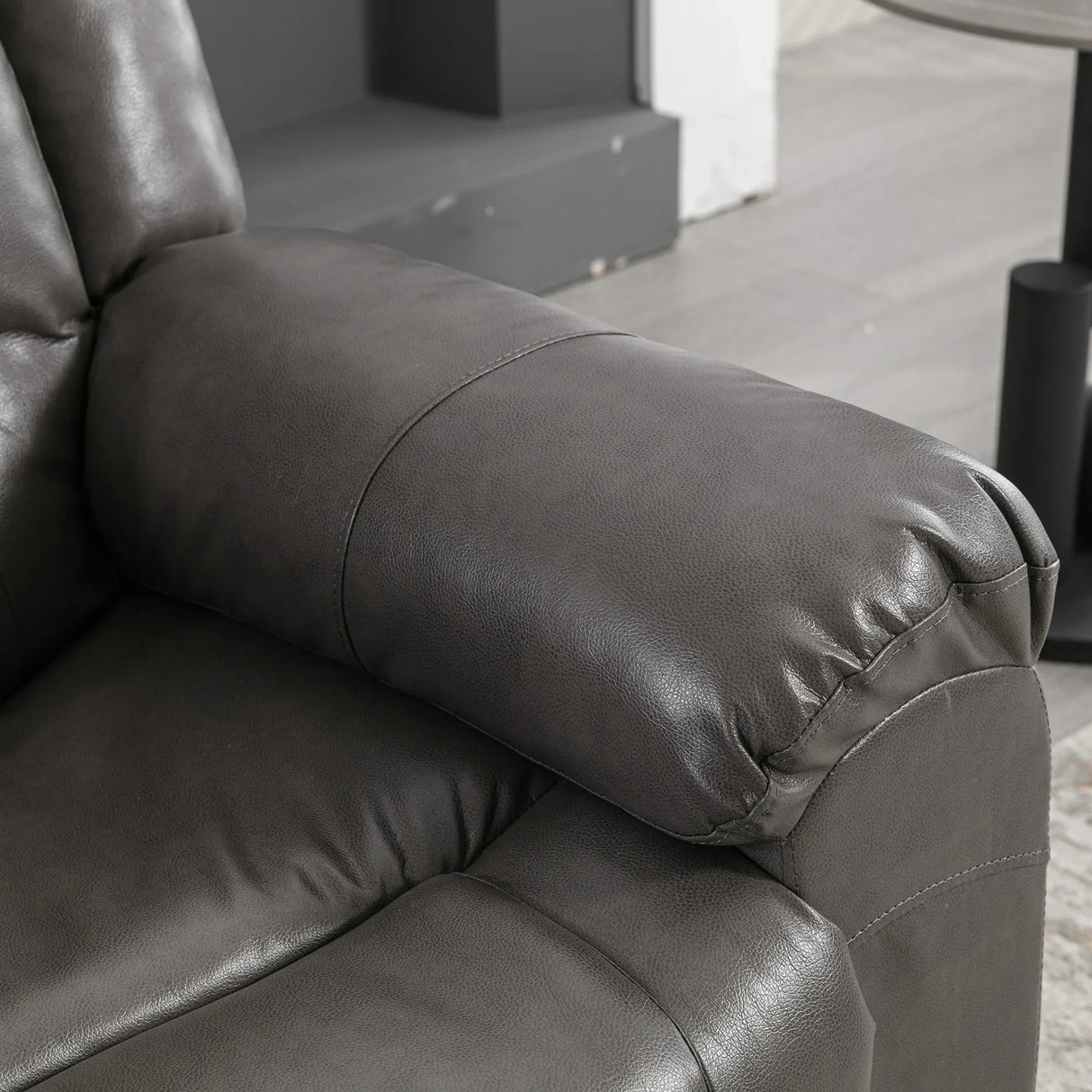 Grey PU Manual Reclining Rocking Swivel Recliner Chair - Omega Lifestyles