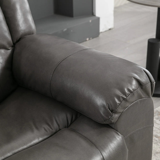 Grey PU Manual Reclining Rocking Swivel Recliner Chair - Omega Lifestyles