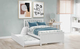 Twin Solid Wood Platform Bed With Trundle - Omega Lifestyles