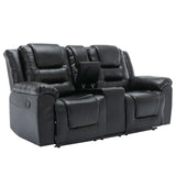 2-Seater Manual PU Leather Recliner Chair With Storage - Omega Lifestyles