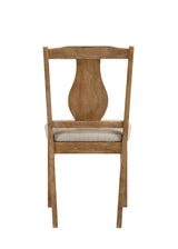 5PC Oak Finish Synthetic Wood Upholstered Dining Set - Omega Lifestyles