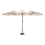 14.8-Ft Large Rectangular Double-Sided Crank Patio Umbrella