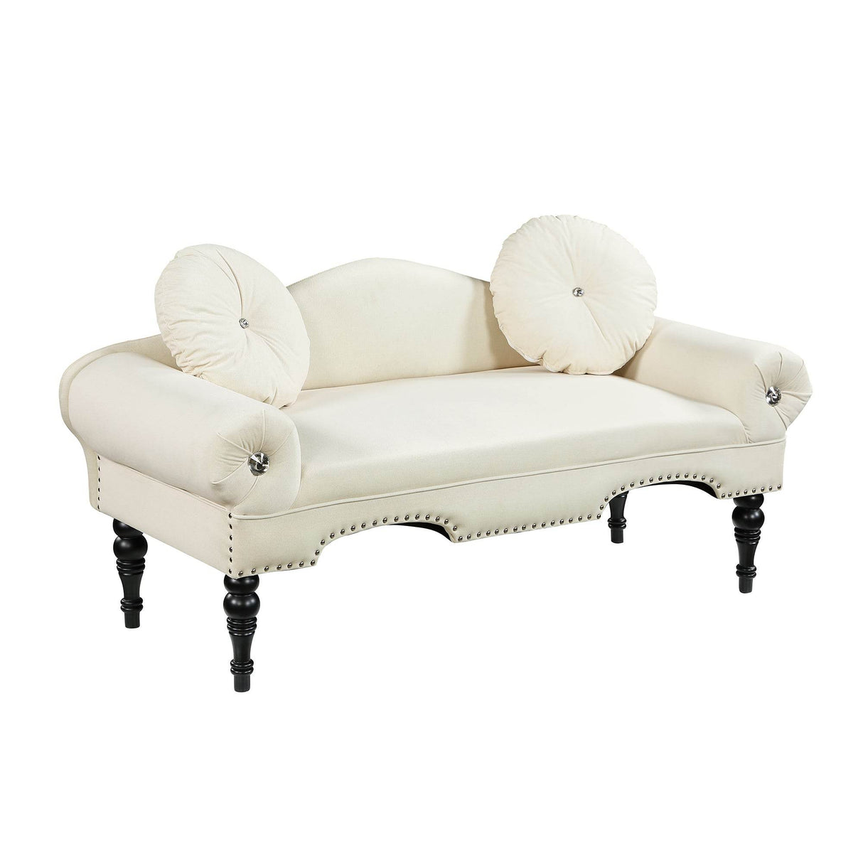 Modern Velvet Upholstered Loveseat Sofa With Pillows - Omega Lifestyles
