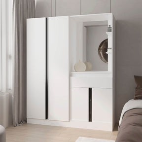 Modern Multi-Functional Wardrobe With Vanity Mirror Storage - Omega Lifestyles
