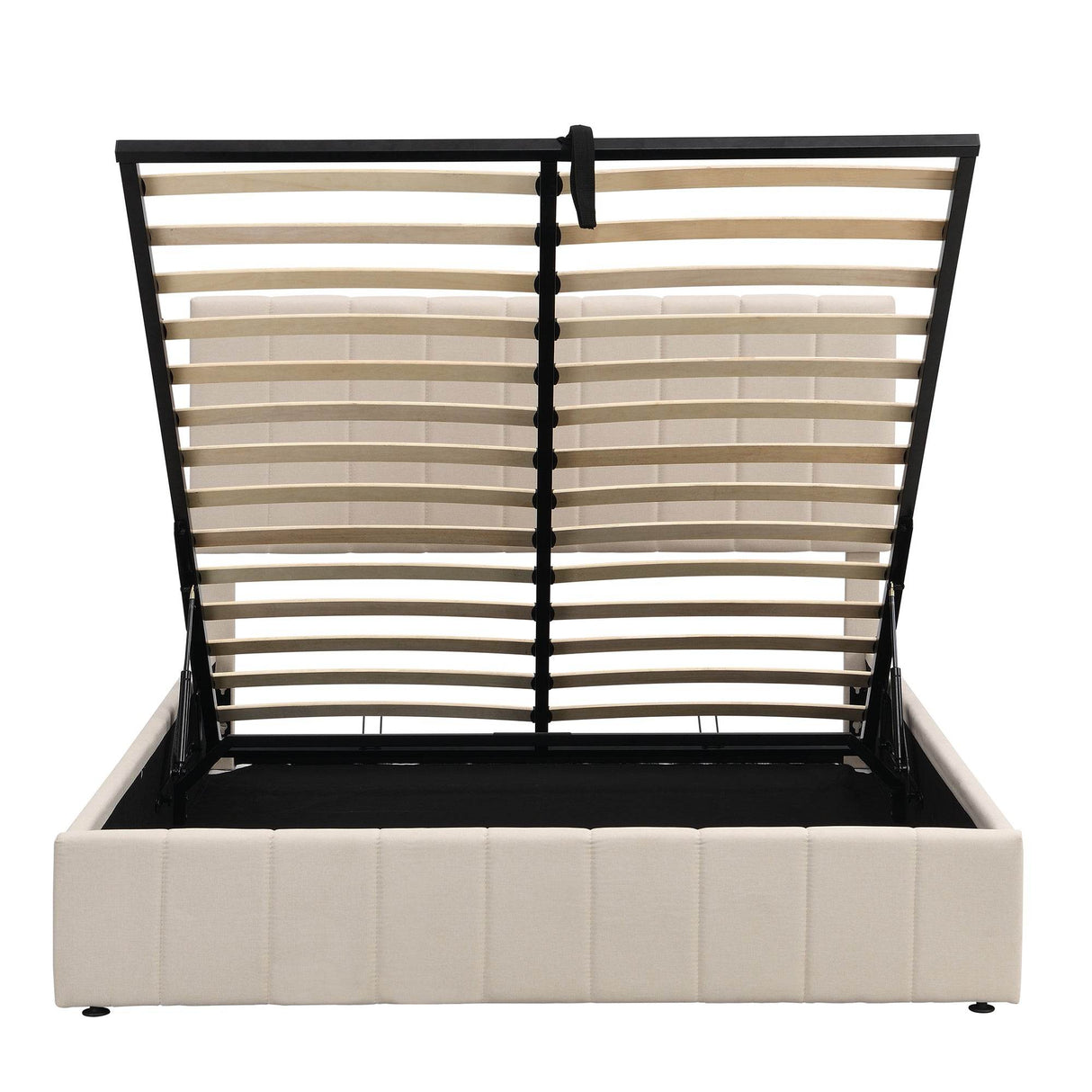 Queen Upholstered Platform Bed With Hydraulic Storage System - Omega Lifestyles