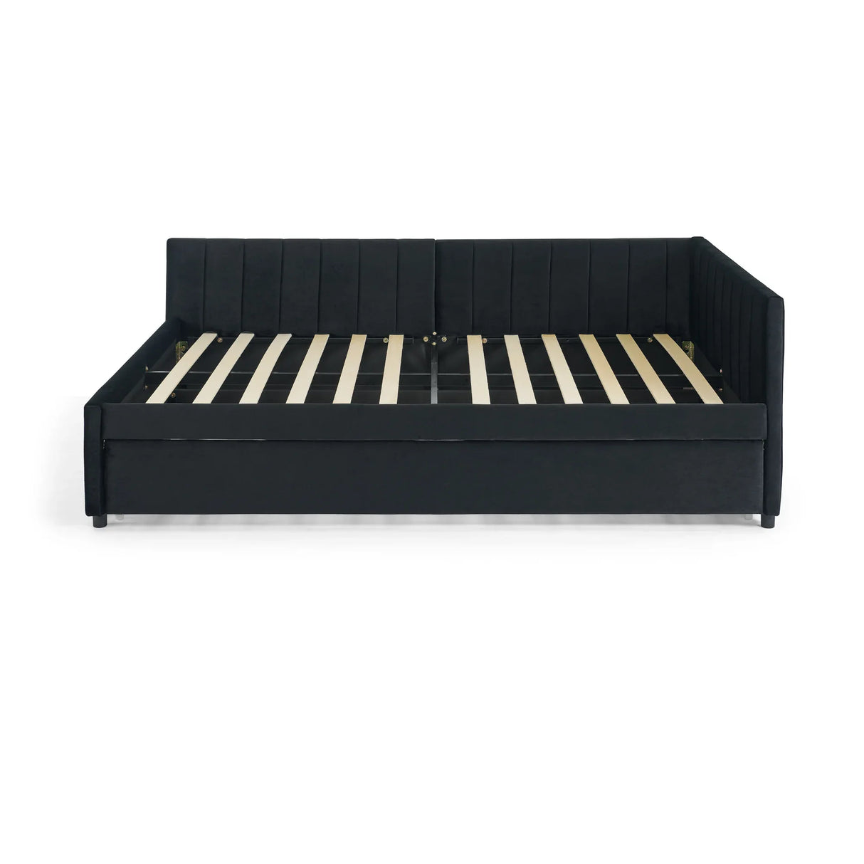 Full Size Velvet Upholstered Daybed With Trundle - Omega Lifestyles