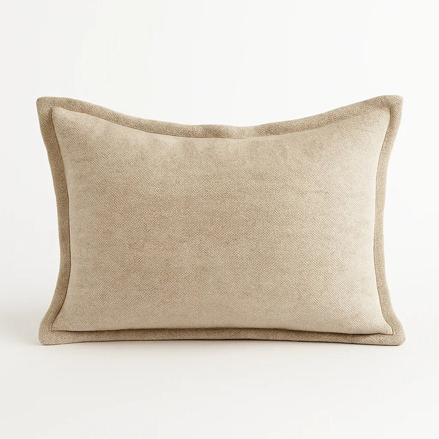 Textured Woven Beige Polyester Decorative Throw Pillow - Omega Lifestyles