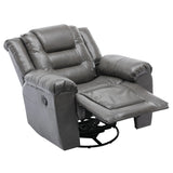 Grey PU Manual Reclining Rocking Swivel Recliner Chair - Omega Lifestyles
