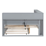 Full Size Wooden Daybed With Trundle USB Charging Station - Omega Lifestyles