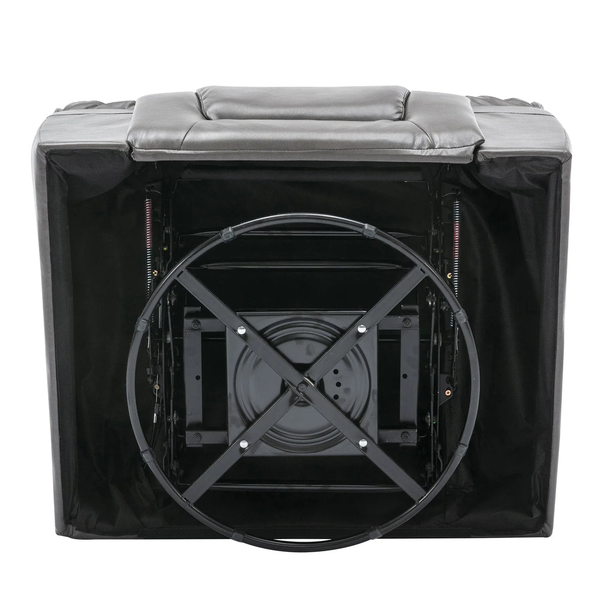 Grey PU Manual Reclining Rocking Swivel Recliner Chair - Omega Lifestyles