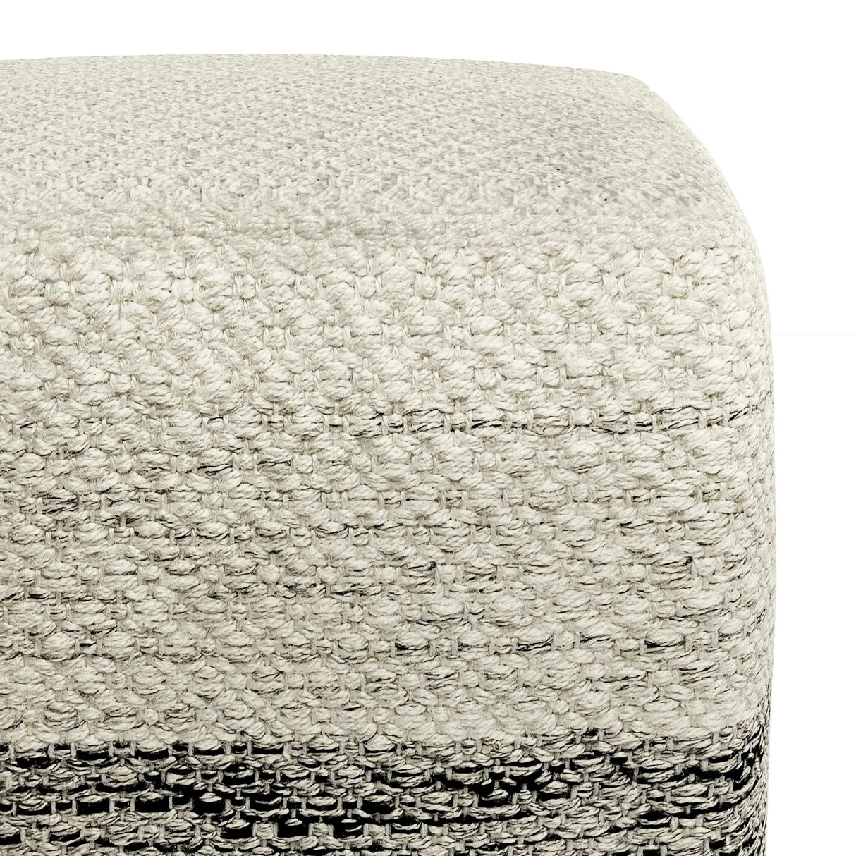Square Woven Indoor Outdoor White Fabric Pouf Seat - Omega Lifestyles
