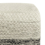 Square Woven Indoor Outdoor White Fabric Pouf Seat - Omega Lifestyles