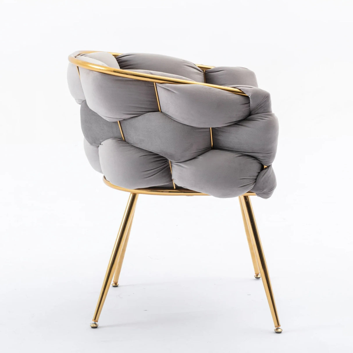 Modern Gray Velvet Accent Chair With Gold Legs - Omega Lifestyles