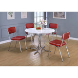 White Metal Round Dining Table And Chair Set - Omega Lifestyles