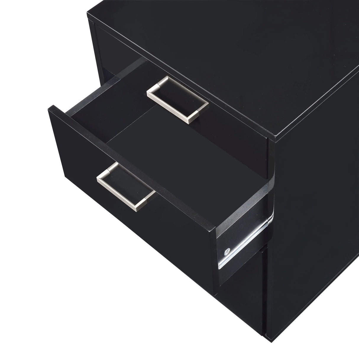 Black Synthetic Wood 3-Drawer File Cabinet - Omega Lifestyles