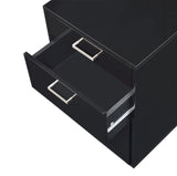 Black Synthetic Wood 3-Drawer File Cabinet - Omega Lifestyles