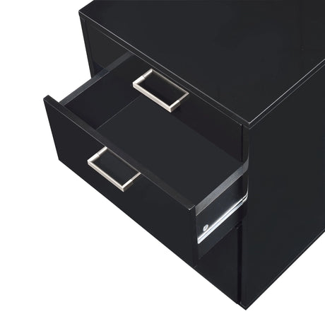 Black Synthetic Wood 3-Drawer File Cabinet - Omega Lifestyles