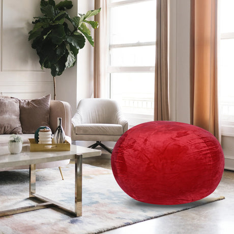 Minky Velvet Red Plush Memory Foam Bean Bag Chair - Omega Lifestyles