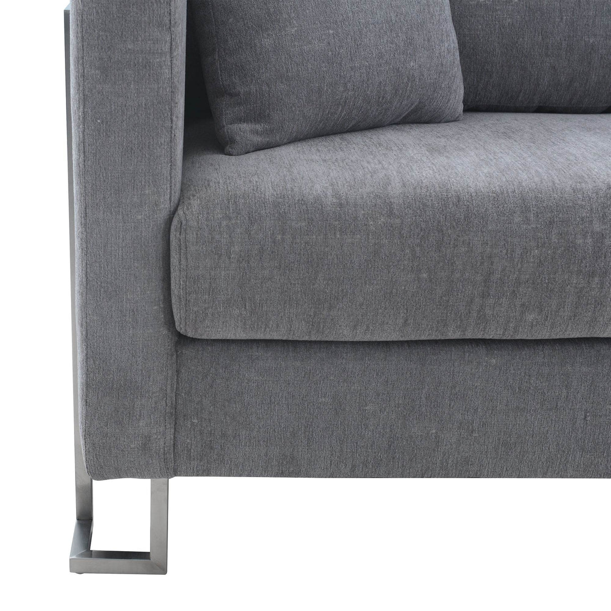 Contemporary Gray Fabric Upholstered 4-Seat Sofa - Omega Lifestyles