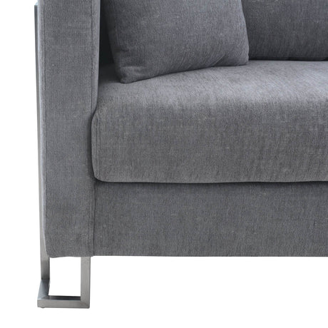 Contemporary Gray Fabric Upholstered 4-Seat Sofa - Omega Lifestyles