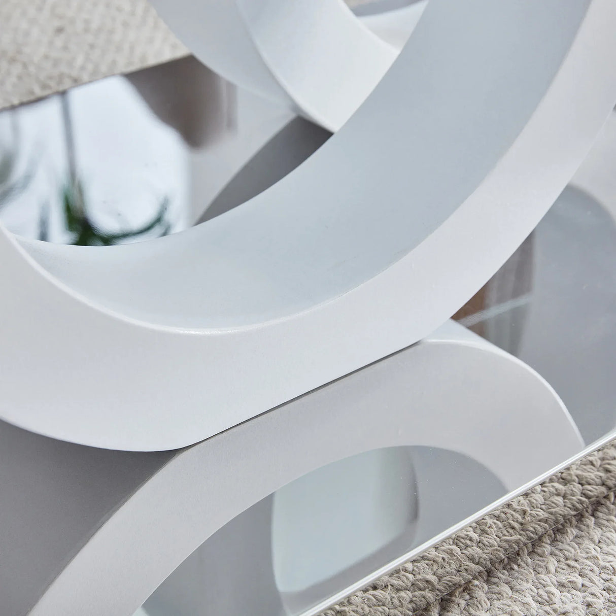 Modern Minimalist Glass Top MDF Coffee Table - Omega Lifestyles