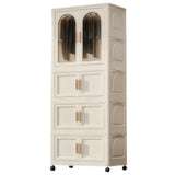 Folding Plastic Wardrobe Cabinet With Wheels and Hangers - Omega Lifestyles