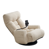 Adjustable Beige Soft Plush Rotating Lounge Chair - Omega Lifestyles