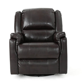 Brown PU Swivel Glider Recliner With Manual Reclining - Omega Lifestyles